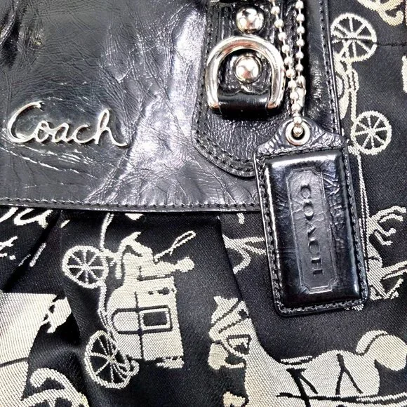 Coach Ashley F15656 Black Horse & Carriage Anniversary Satchel Handbag Purse - Picture 8 of 15